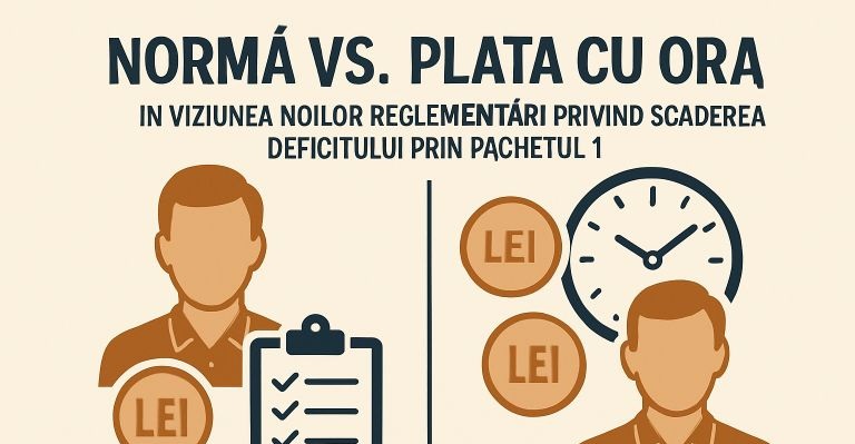 Normă vs. plata cu ora cf. Legii 141/2025