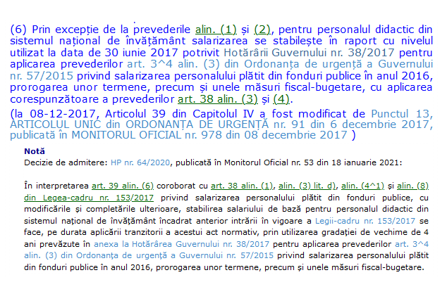 Actualizare tranșe vechi în baza art. 39 alin (6) din Legea 153/2017