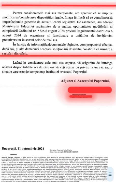 Avocatul poporului s-a sesizat din oficiu în privința contractului educațional ilegal