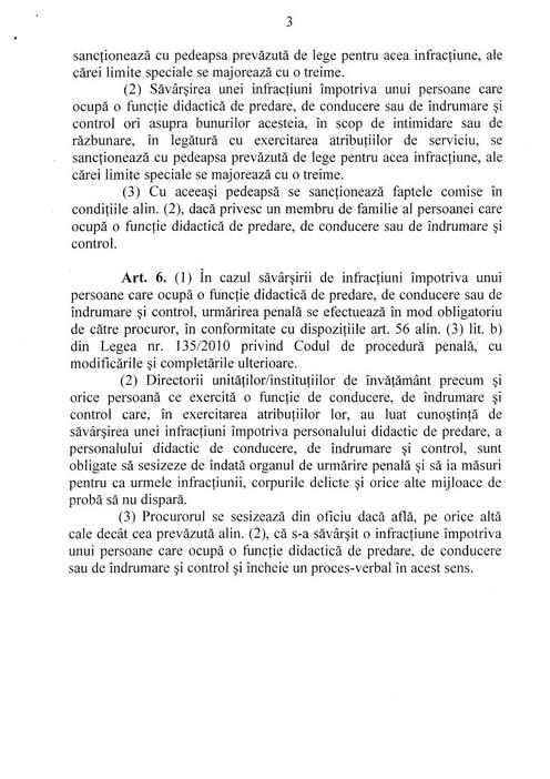 Proiectul de lege privind protecţia cadrelor didactice